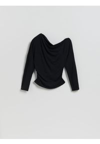 Reserved - Bluzka z modalem - czarny. Kolor: czarny. Materiał: dzianina