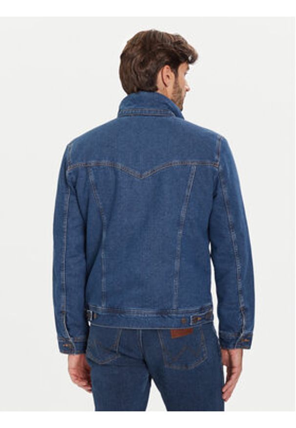 Wrangler Kurtka jeansowa Sherpa Classic 112371440 Niebieski Regular Fit. Kolor: niebieski. Materiał: bawełna