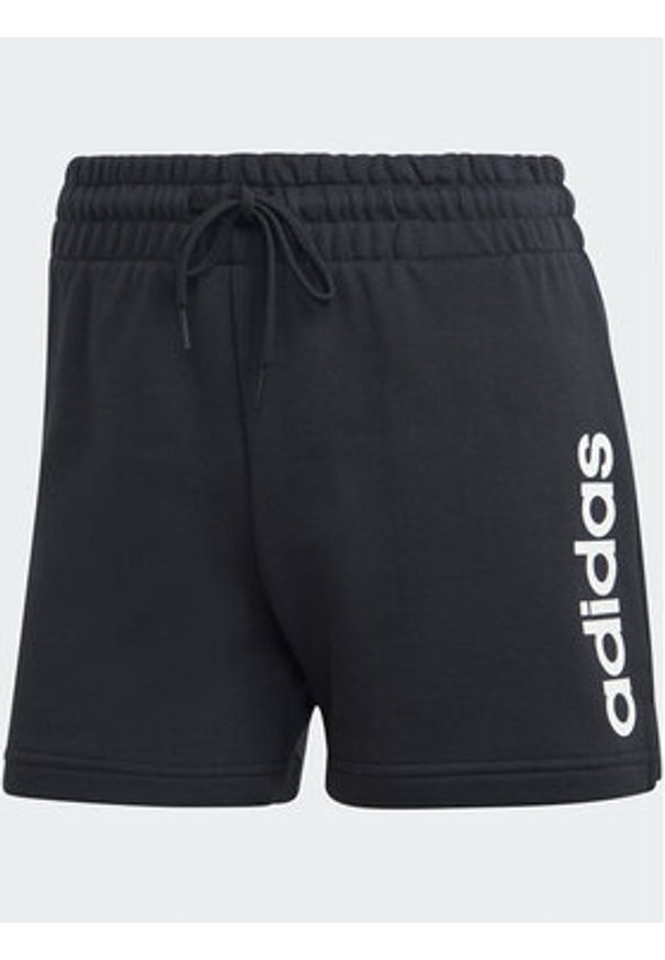 Adidas - adidas Szorty sportowe Essentials Linear French Terry Shorts IC4442 Czarny Slim Fit. Kolor: czarny. Materiał: bawełna