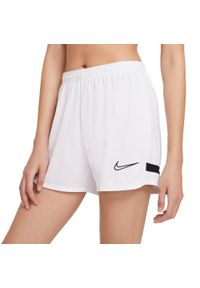 Nike - Damskie Spodenki Dri FIT Academy Shorts. Kolor: biały. Technologia: Dri-Fit (Nike). Sport: turystyka piesza