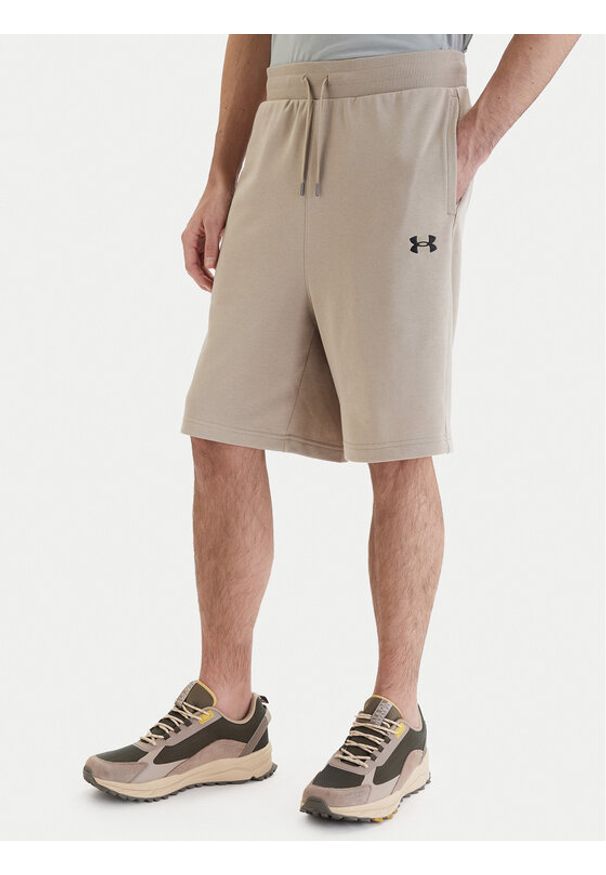 Under Armour Szorty sportowe UA Rival Lightweight 6009345 Beżowy Regular Fit. Kolor: beżowy. Materiał: bawełna. Styl: sportowy