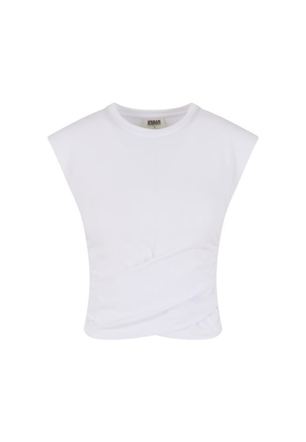 Krótkie topy damskie Urban Classics Wrapped. Kolor: biały. Długość: krótkie. Styl: elegancki