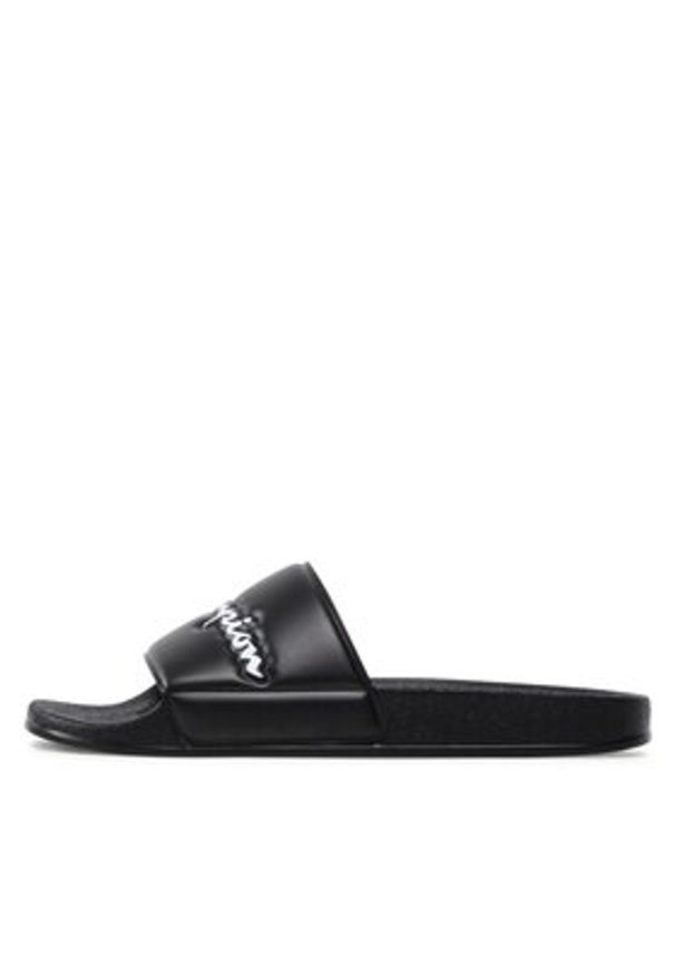 Champion Klapki Versity S11544-CHA-KK001 Czarny. Kolor: czarny. Materiał: skóra