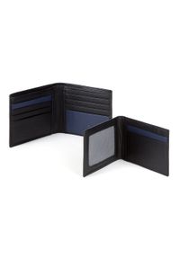 Wittchen - Męski portfel ze skóry bez zapięcia poziomy. Kolor: niebieski, wielokolorowy, czarny. Materiał: skóra. Wzór: aplikacja #8