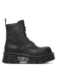 NEW ROCK Glany M-MILI084N-S6 Czarny. Kolor: czarny. Materiał: skóra. Styl: rockowy
