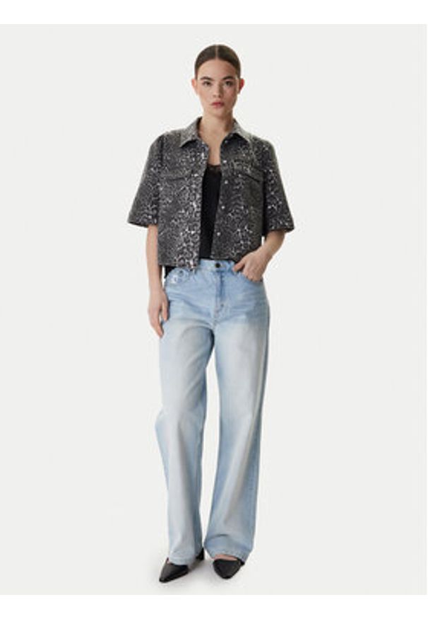 Vero Moda Koszula jeansowa Bella 10336318 Szary Loose Fit. Kolor: szary. Materiał: bawełna