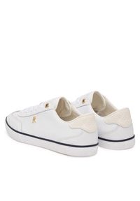 TOMMY HILFIGER - Tommy Hilfiger Sneakersy Th Chic Low Profile Vulc FW0FW09104 Biały. Kolor: biały. Materiał: skóra #3