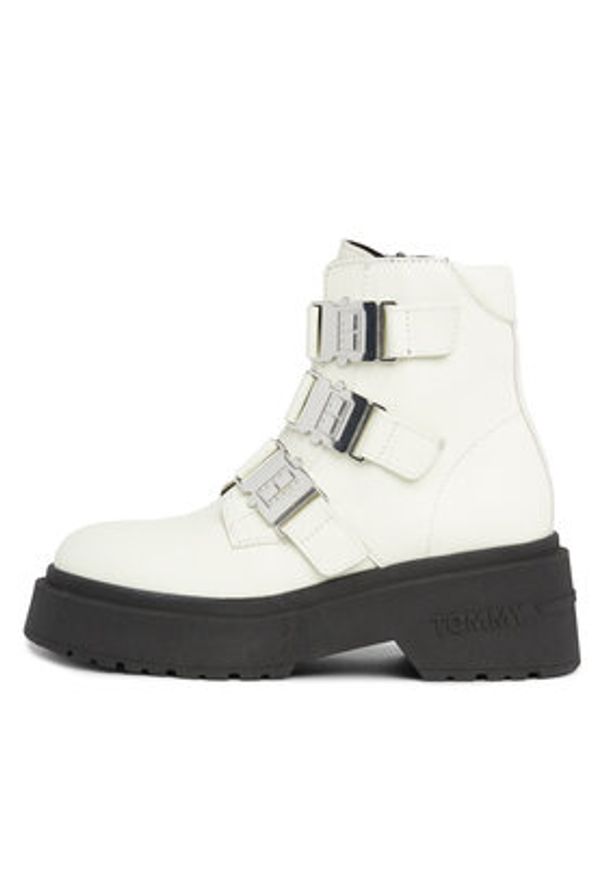Tommy Jeans Botki Tjw Chunky Boot Hardware EN0EN02443 Écru. Materiał: skóra