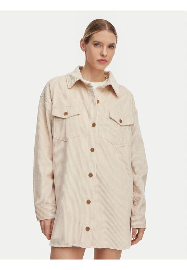 Billabong Sukienka koszulowa Winter Ocean EBJWD00149 Beżowy Boxy Fit. Kolor: beżowy. Materiał: bawełna. Typ sukienki: koszulowe