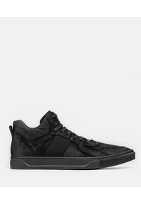 Kazar - Czarne sneakersy męskie. Kolor: czarny. Materiał: materiał, nubuk #1