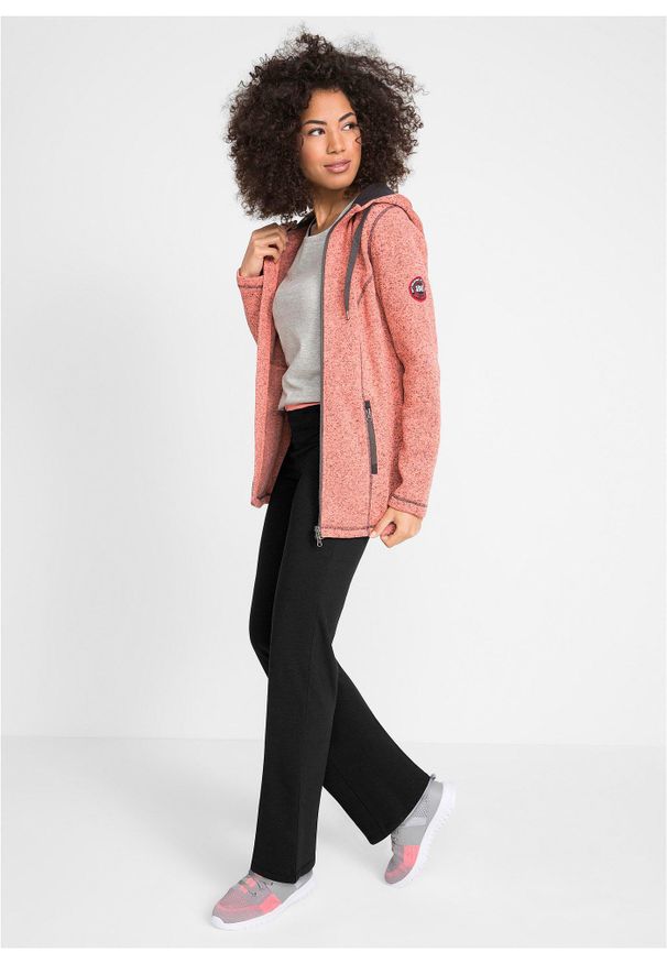 bonprix - Spodnie sportowe ze stretchem, poszerzane nogawki. Kolor: czarny. Materiał: bawełna, materiał. Styl: sportowy