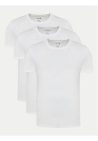 Lacoste Komplet 3 t-shirtów TH9007 Biały Slim Fit. Kolor: biały. Materiał: bawełna