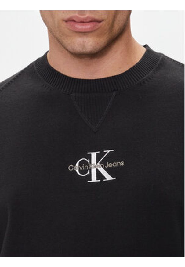 Calvin Klein Jeans Sweter Monologo J30J325671 Czarny Regular Fit. Kolor: czarny. Materiał: bawełna