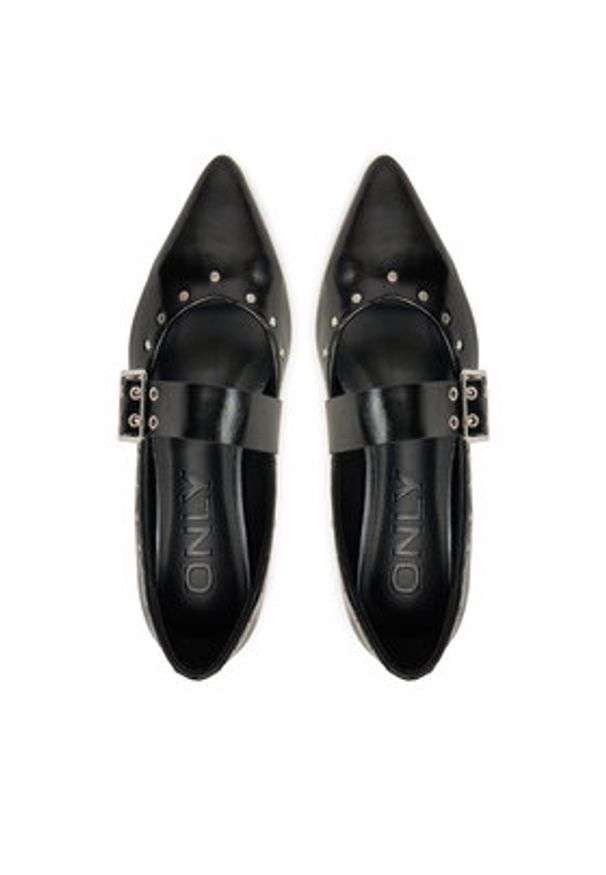 ONLY Shoes Baleriny 15340896 Czarny. Kolor: czarny. Materiał: skóra