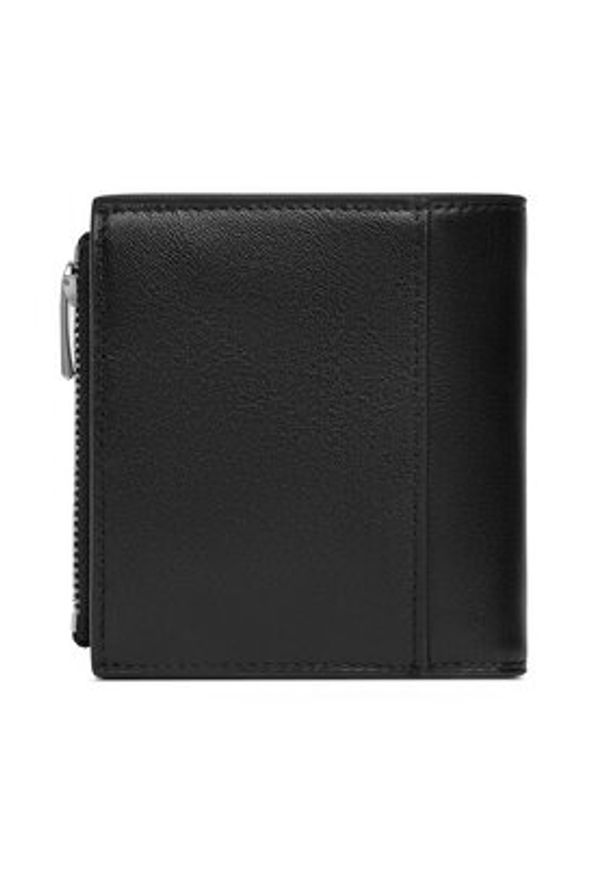 Calvin Klein Jeans Duży Portfel Męski Jeans Hardware Compact Zip Walle LV04G1078G Czarny. Kolor: czarny. Materiał: skóra