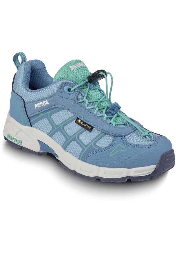 Buty trekkingowe dziecięce MEINDL Finale Junior GTX, z membraną Gore-Tex. Kolor: niebieski. Technologia: Gore-Tex
