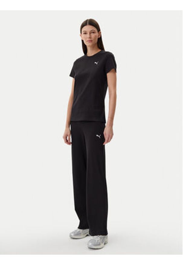 Puma Spodnie dresowe Ess Elevated 685025 Czarny Straight Fit. Kolor: czarny. Materiał: bawełna