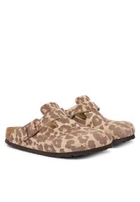 Birkenstock Klapki Boston Print 1033324 Brązowy. Kolor: brązowy. Materiał: skóra. Wzór: nadruk #2