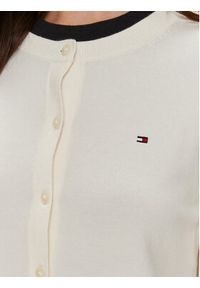 TOMMY HILFIGER - Tommy Hilfiger Kardigan WW0WW42370 Écru Regular Fit. Materiał: syntetyk