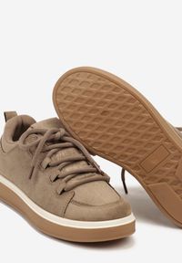 Born2be - Ciemnobeżowe Sneakersy na Kauczukowej Podeszwie Lurrive. Kolor: beżowy. Materiał: kauczuk #5