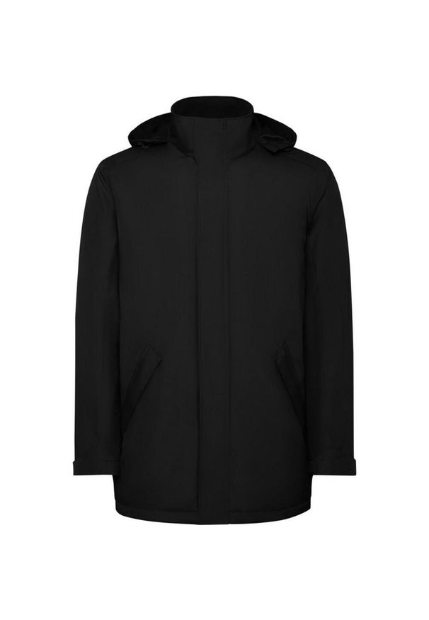 ROLY - Męska Ocieplana Parka America. Kolor: czarny. Materiał: puch. Sport: turystyka piesza