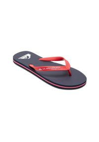 Quiksilver - Klapki dla Mężczyzn MOLOKAI CORE. Okazja: na plażę. Kolor: czerwony. Materiał: guma, syntetyk. Wzór: paski. Styl: sportowy