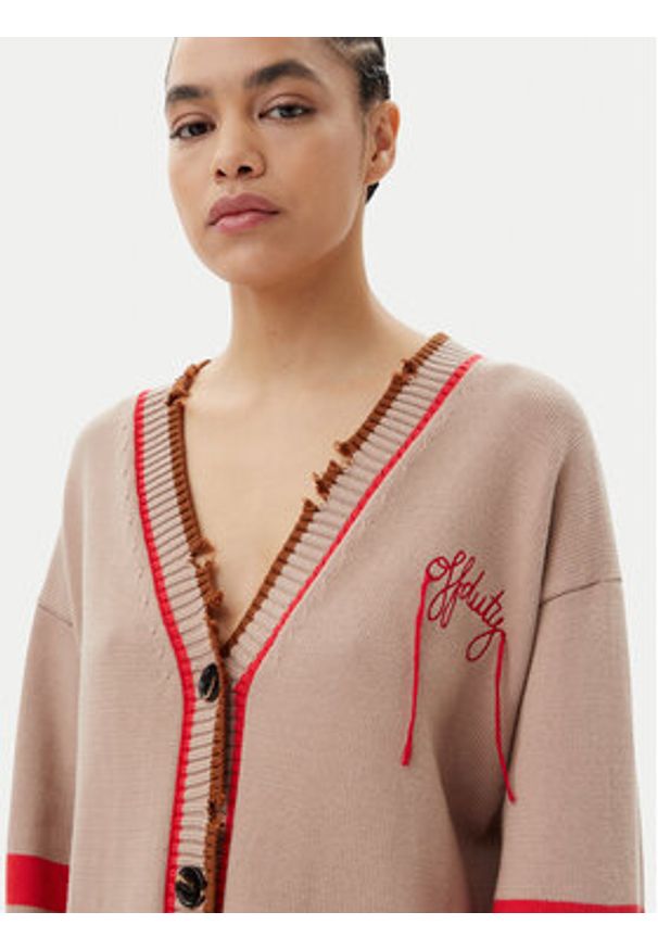 Pinko - PINKO Kardigan Borghese 104620 Brązowy Relaxed Fit. Kolor: brązowy. Materiał: bawełna