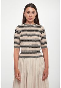 Weekend Max Mara - Sweter damski z krótkim rękawem Leda WEEKEND MAX MARA. Długość rękawa: krótki rękaw. Długość: krótkie