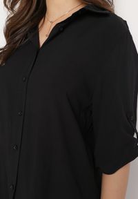 Born2be - Czarna Klasyczna Koszula z Bawełny i Wiskozy Yelvira. Kolor: czarny. Materiał: bawełna, wiskoza. Styl: klasyczny #5