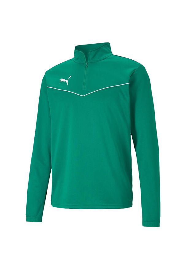 Bluza piłkarska męska Puma teamRISE 1 4 Zip Top. Kolor: biały, wielokolorowy, zielony. Sport: piłka nożna