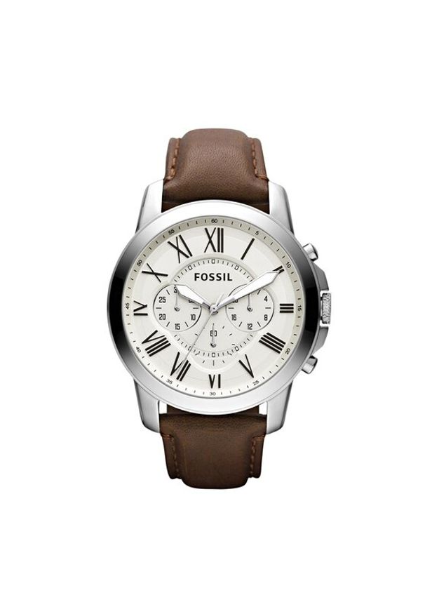 Fossil Zegarek Grant FS4735 Brązowy. Kolor: brązowy. Materiał: skóra