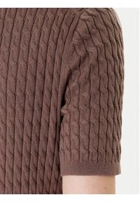 TOMMY HILFIGER - Tommy Hilfiger Kardigan WW0WW45707 Brązowy Slim Fit. Kolor: brązowy. Materiał: bawełna #4