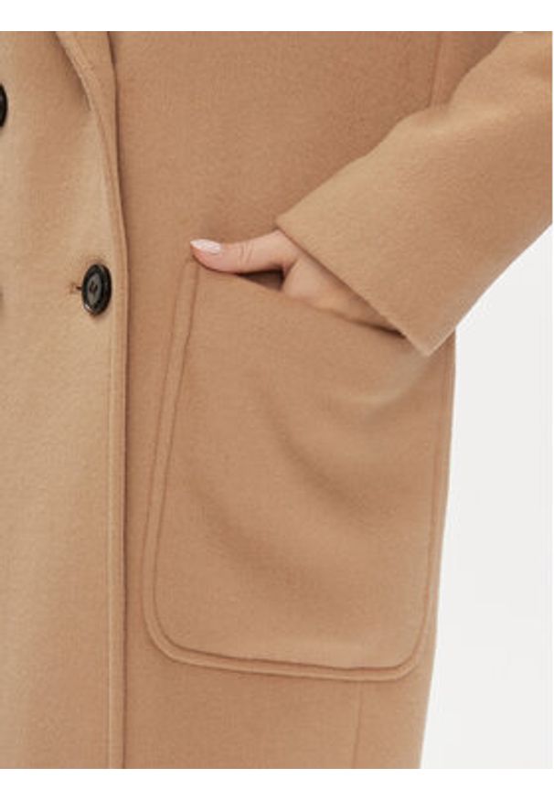 MAX&Co. Płaszcz wełniany Elemento 70140523 Beżowy Relaxed Fit. Kolor: beżowy. Materiał: syntetyk