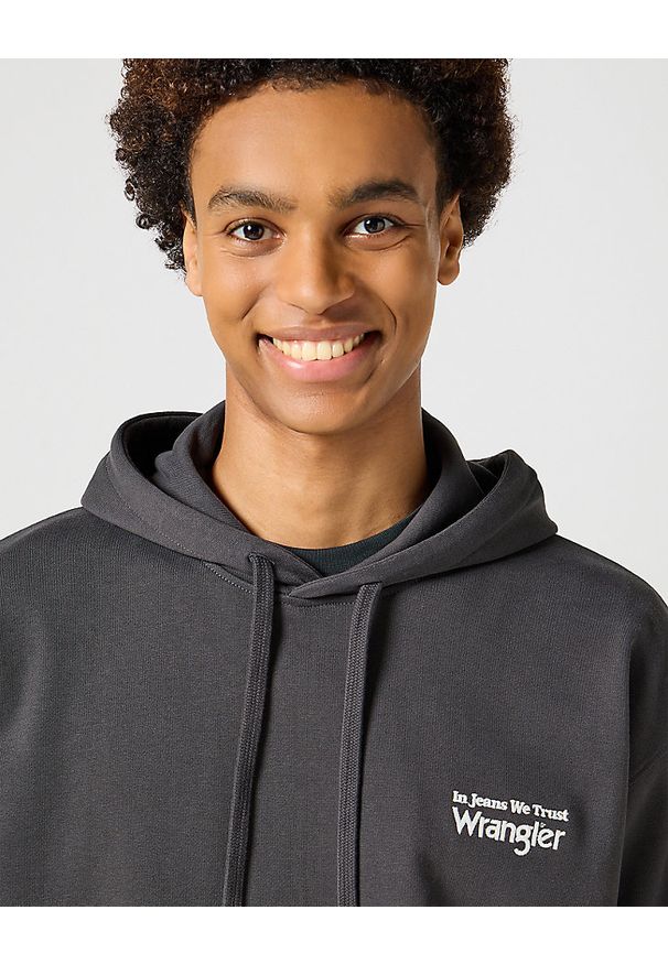 Wrangler - WRANGLER MĘSKA BLUZA HOODIE FADED BLACK 112357324 W6M9013642