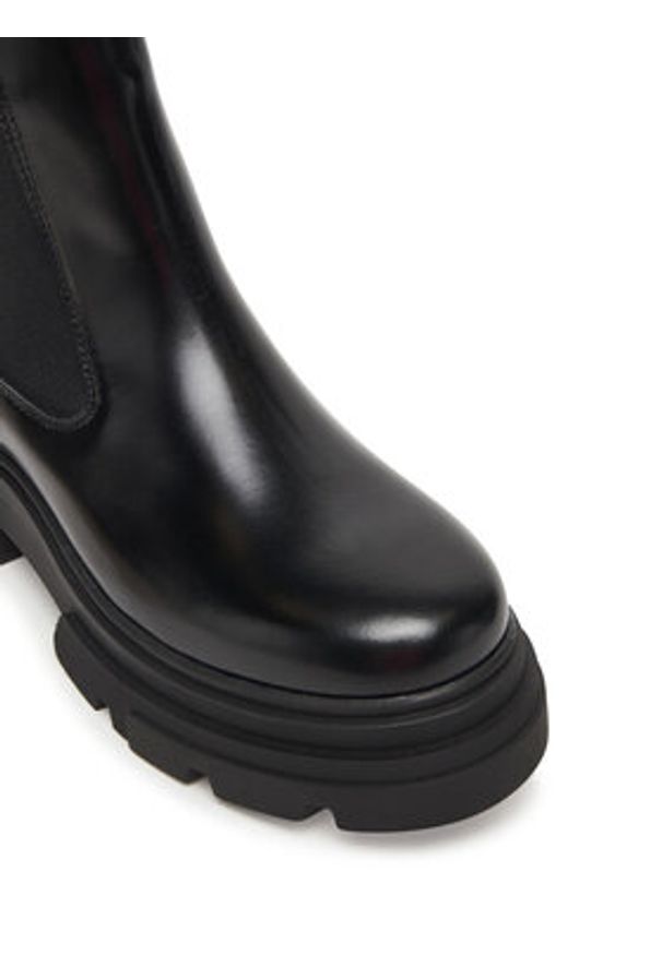 TOMMY HILFIGER - Tommy Hilfiger Sztyblety Shiny FW0FW09042 Czarny. Kolor: czarny. Materiał: skóra