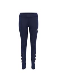 Legginsy dla dzieci Hummel Core Xk. Okazja: na uczelnię. Kolor: niebieski. Materiał: materiał. Wzór: nadruk. Styl: sportowy #1