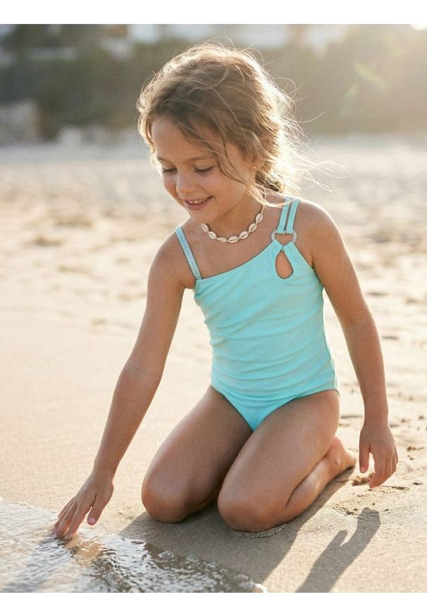 Sinsay - Strój kąpielowy jednoczęściowy z dekoracyjnymi ramiączkami - zielony. Kolor: zielony