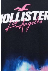 Hollister Co. t-shirt bawełniany kolor czarny wzorzysty. Kolor: czarny. Materiał: bawełna. Wzór: nadruk #4