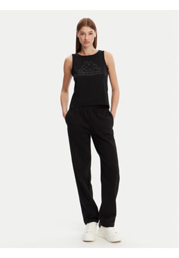 Kappa Top Logo Gria 382129W Czarny Regular Fit. Kolor: czarny. Materiał: syntetyk
