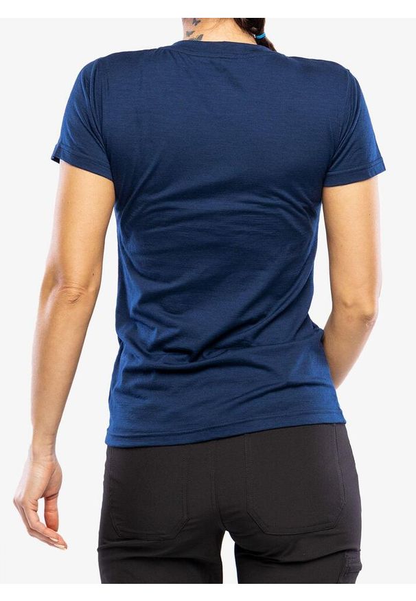 SENSOR - Koszulka z nadrukiem damska Sensor Merino Active PT. Kolor: niebieski. Wzór: nadruk