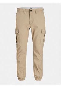 Jack & Jones - Jack&Jones Joggery Marco 12186889 Beżowy Slim Fit. Kolor: beżowy. Materiał: bawełna #7
