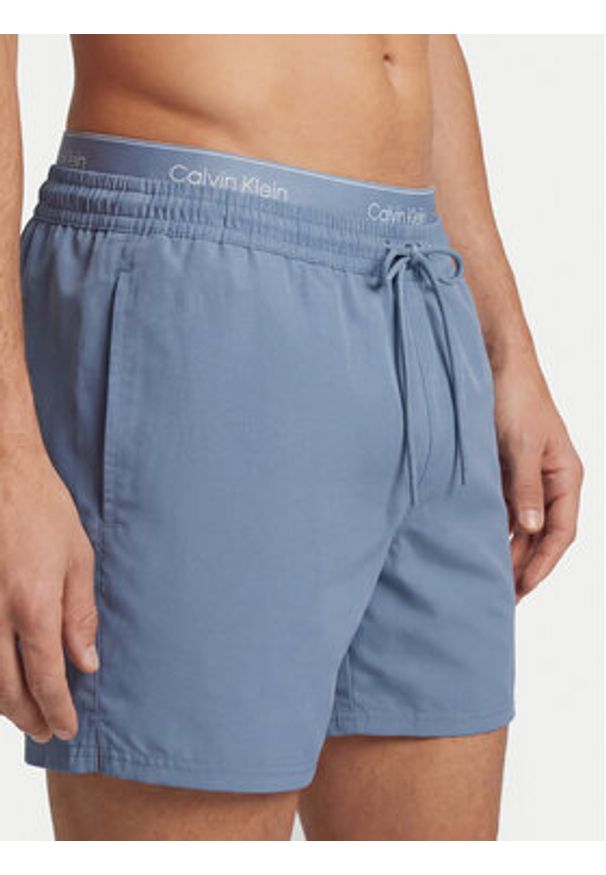Calvin Klein Swimwear Szorty kąpielowe LV00N61024 Niebieski Regular Fit. Kolor: niebieski. Materiał: syntetyk