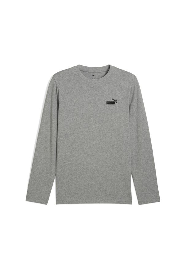 Puma - Męska koszulka Essentials z logo No. 1 i długim rękawem PUMA. Kolor: szary. Długość rękawa: długi rękaw. Długość: długie. Wzór: haft
