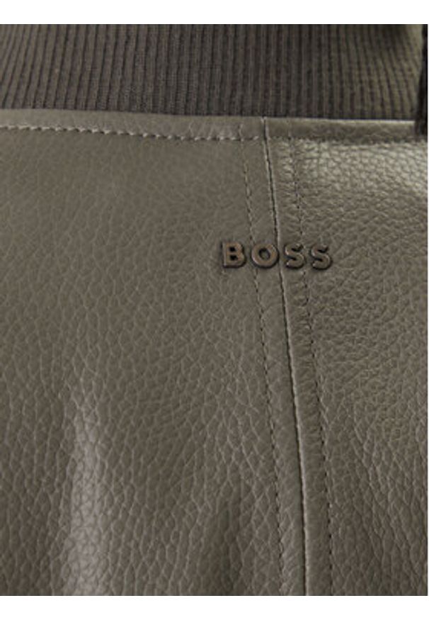 BOSS Kurtka skórzana Jakri 50552151 Szary Regular Fit. Kolor: szary. Materiał: skóra