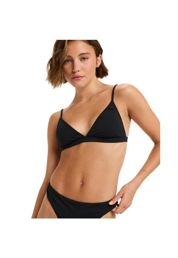Roxy - Trójkątny stanik bikini dla Kobiety BEACH CLASSICS FIXED TRI Czarny. Kolor: szary. Materiał: elastan, poliester, materiał