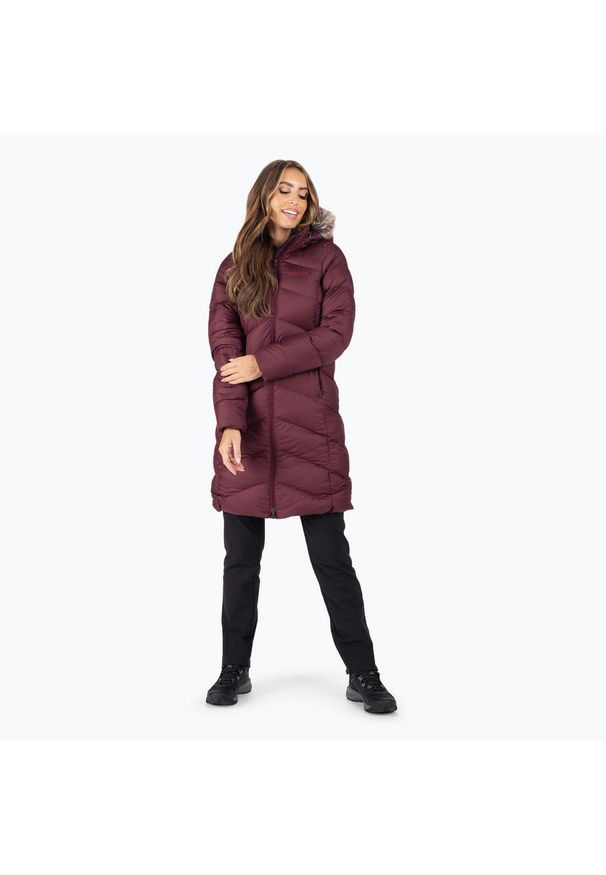 Kurtka puchowa damska Marmot Montreaux Coat. Kolor: czerwony, brązowy, wielokolorowy. Materiał: puch