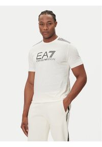 EA7 Emporio Armani T-Shirt 7M000961 AF10375 U1105 Beżowy Regular Fit. Kolor: beżowy. Materiał: bawełna