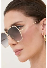 Chloe - Chloé okulary przeciwsłoneczne CH0183S damskie kolor złoty. Kolor: złoty #4