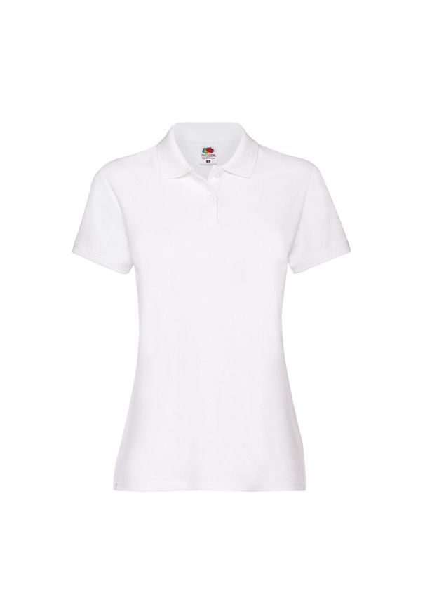 FRUIT OF THE LOOM - Damska Koszulka Polo Premium Plain. Typ kołnierza: polo. Kolor: biały