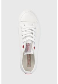 Cross Jeans tenisówki damskie kolor biały. Nosek buta: okrągły. Zapięcie: sznurówki. Kolor: biały. Materiał: guma
